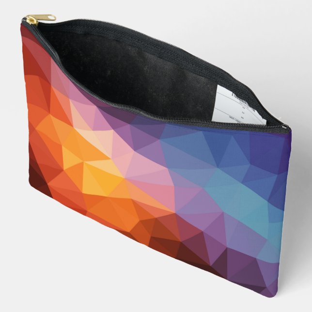 Abstract Asymmetrical Triangles Accessory Pouch (Open)