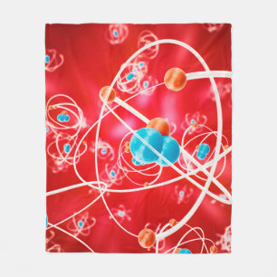 Abstract atom background, Chemistry model of molec Fleece Blanket