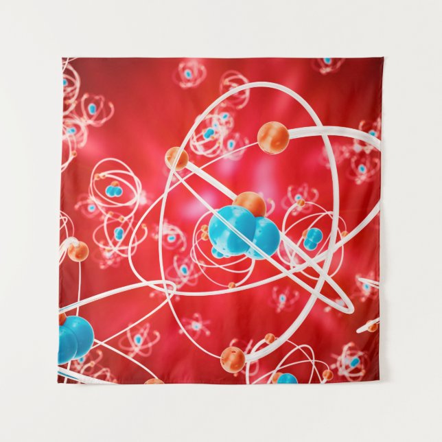 Abstract atom background, Chemistry model of molec Tapestry (Front)