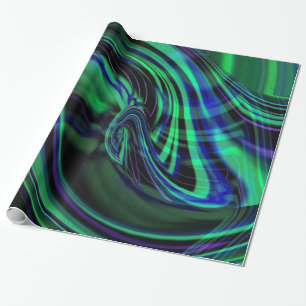 Abstract Aurora Borealis Gift Wrap