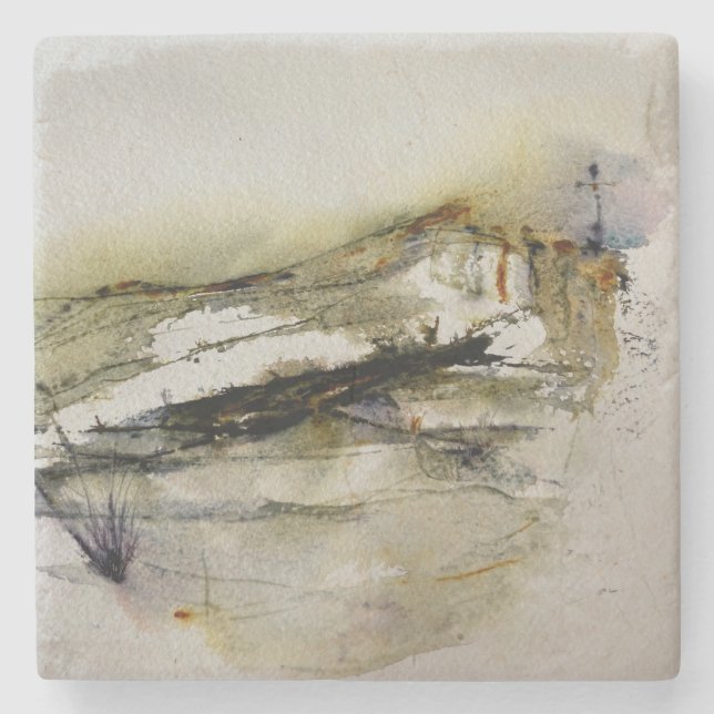 Abstract Autumn Colors Landscape     Stone Coaster (Front)