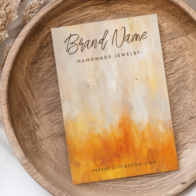 Abstract autumn colours oil earring display card (Abstract autumn colors oil earring display card)