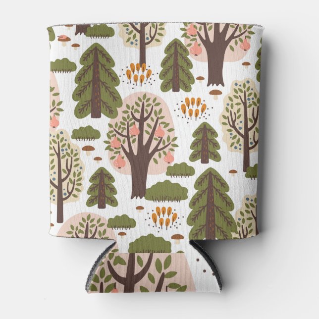 Abstract Autumn Forest Seamless Pattern Can Cooler (Front)