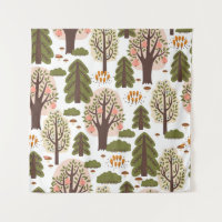 Abstract Autumn Forest Seamless Pattern