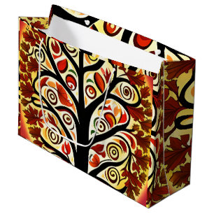 Abstract Autumn Harvest Tree Large Gift Bag