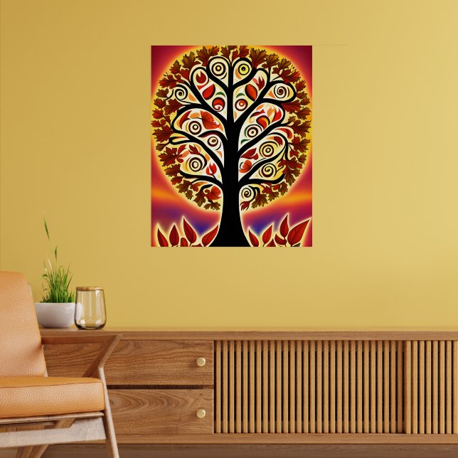 Abstract Autumn Harvest Tree Poster (Living Room 2)