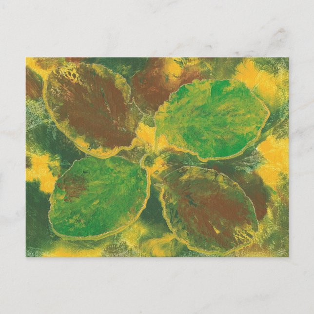 Abstract Autumn Leaves Birch Tree Postcards (Front)