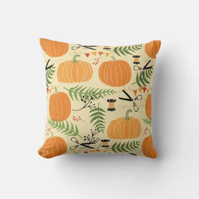 Abstract Autumn Patterns Cushion (Front)