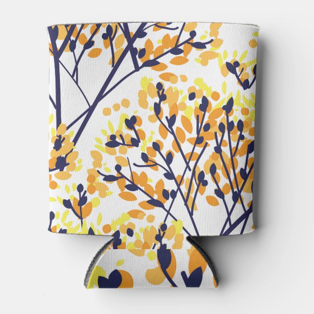 Abstract Autumn Tree Modern Pattern Can Cooler (Front)