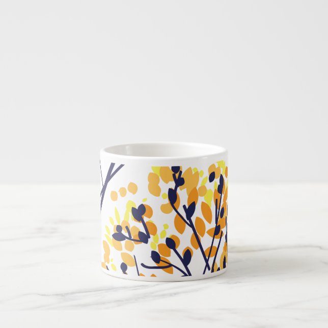 Abstract Autumn Tree Modern Pattern Espresso Cup (Front)