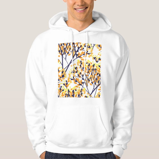 Abstract Autumn Tree Modern Pattern Hoodie (Front)