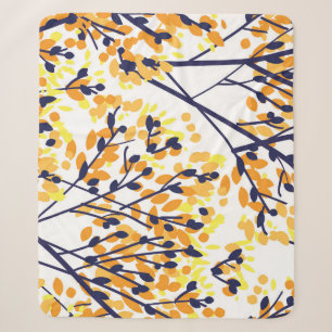 Abstract Autumn Tree Modern Pattern Sherpa Blanket