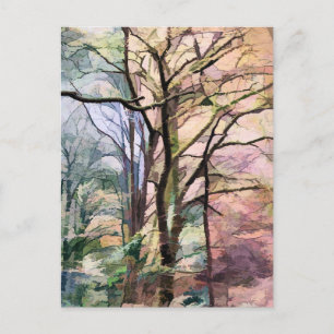 ABSTRACT AUTUMN TREES POSTCARD