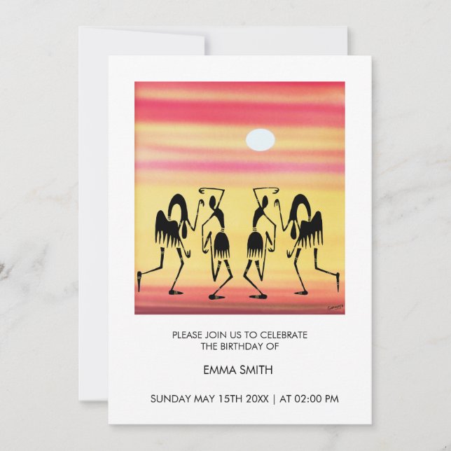 Abstract, Awesome Break Dance Birthday  Invitation (Front)