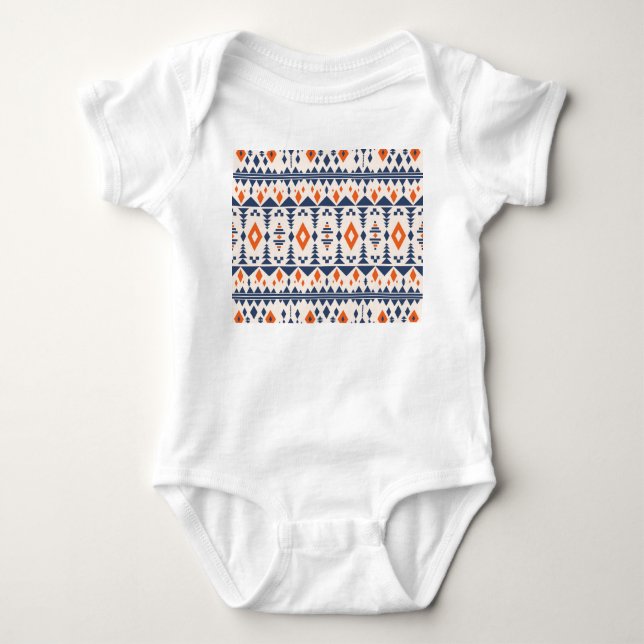 Abstract Aztec geometric, seamless pattern. Baby Bodysuit (Front)