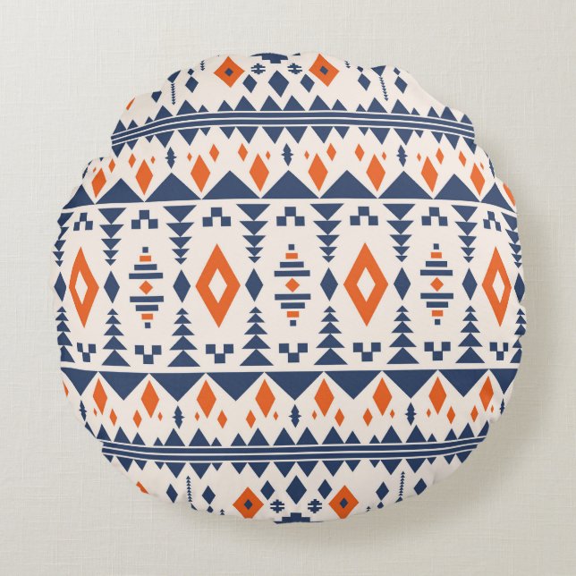 Abstract Aztec geometric, seamless pattern. Round Cushion (Front)