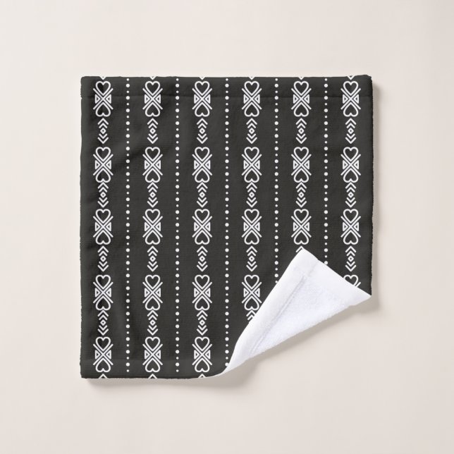 Abstract aztec heart texture wash cloth (Wash Cloth)