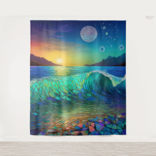 Abstract Azure Seascape Tapestry