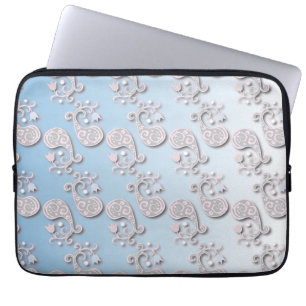Abstract Baby blue and Pink Pastel Floral Laptop Sleeve