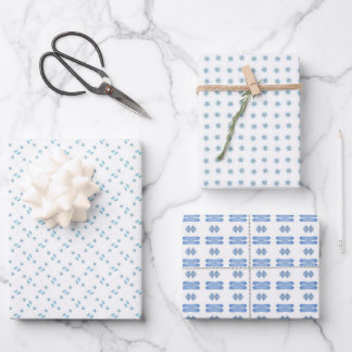Abstract Baby Blues Wrapping Paper Sheet