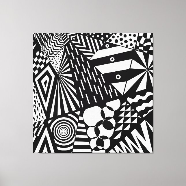 abstract background black white geometric shapes m canvas print (Front)