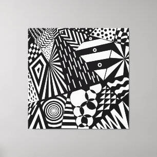 abstract background black white geometric shapes m canvas print