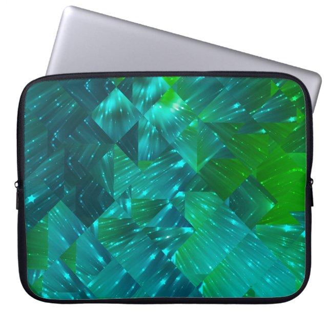 abstract background. blue and green mosaicbackgrou laptop sleeve (Front)