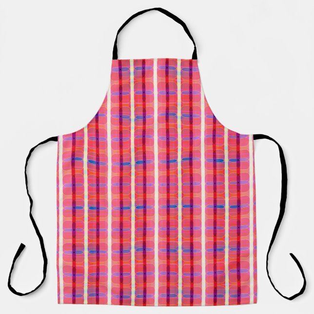 abstract background, colorful intersecting striped apron (Front)