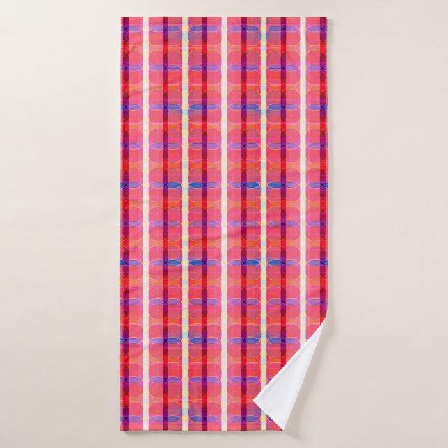 abstract background, colorful intersecting striped bath towel (Bath Towel)