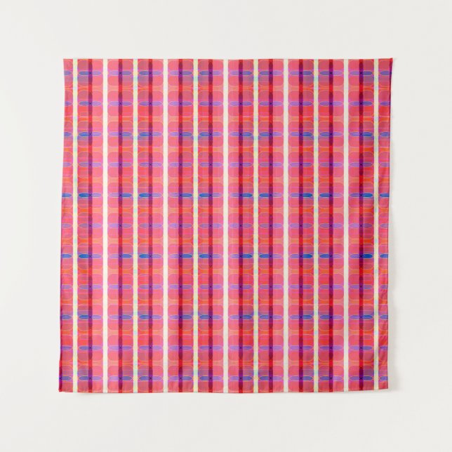abstract background, colorful intersecting striped tapestry (Front)