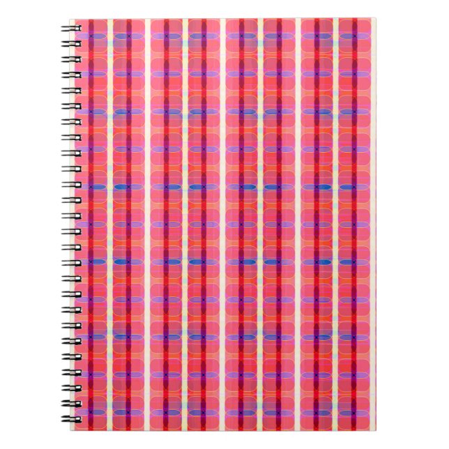 abstract background, colourful intersecting stripe notebook (Front)