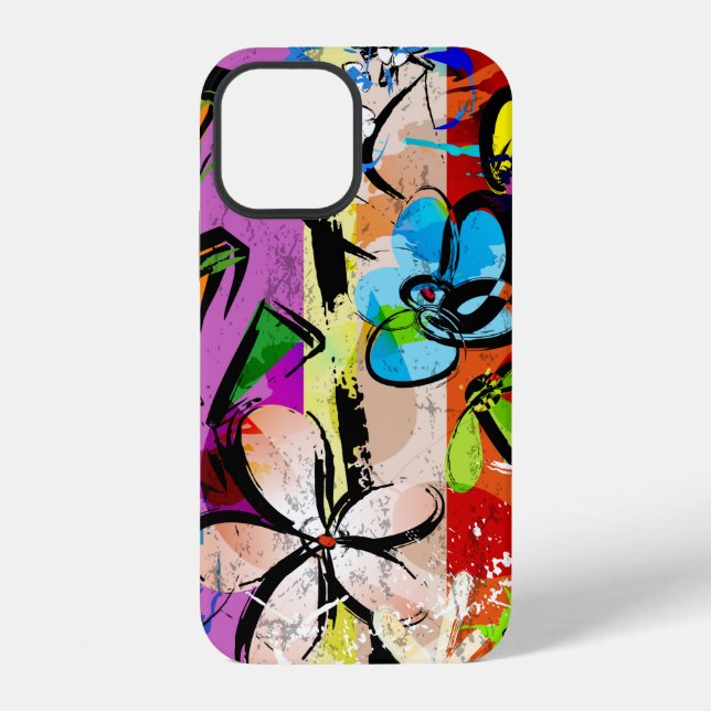 abstract background composition with flowers, with iPhone case (Back)