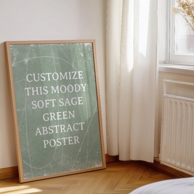 Abstract Background Custom Poster Soft Sage Green (Creator Uploaded)