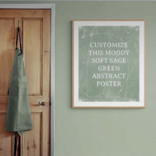 Abstract Background Custom Poster Soft Sage Green