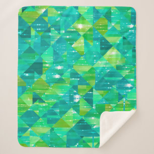 Abstract background. green mosaic sherpa blanket