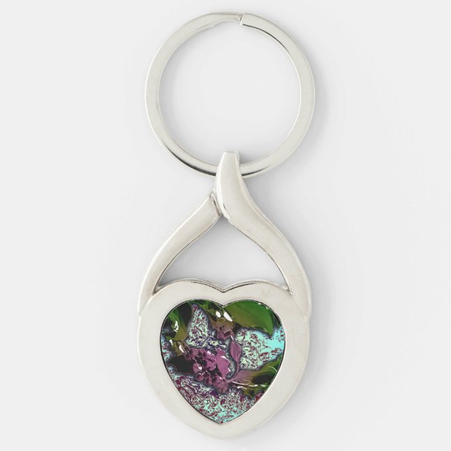 Abstract Background_Holly Branch Key Ring (Front)
