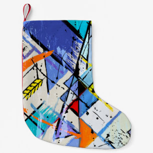 abstract background illustration, with strokes, sp small christmas stocking