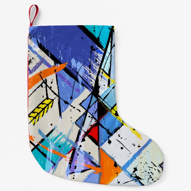 abstract background illustration, with strokes, sp small christmas stocking (Front)
