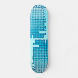 Abstract background in blue, skate skateboard