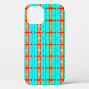 abstract background multicolored gingham pattern iPhone 12 case