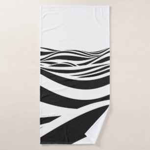 Abstract background of waves. 3D optical illusion- Bath Towel