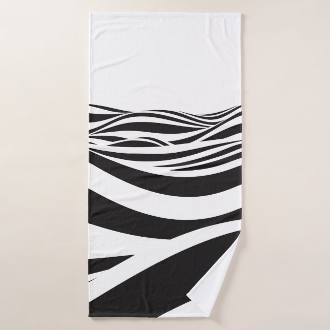 Abstract background of waves. 3D optical illusion- Bath Towel (Bath Towel)