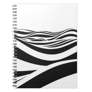 Abstract background of waves. 3D optical illusion- Notebook