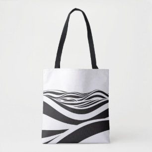 Abstract background of waves. 3D optical illusion- Tote Bag