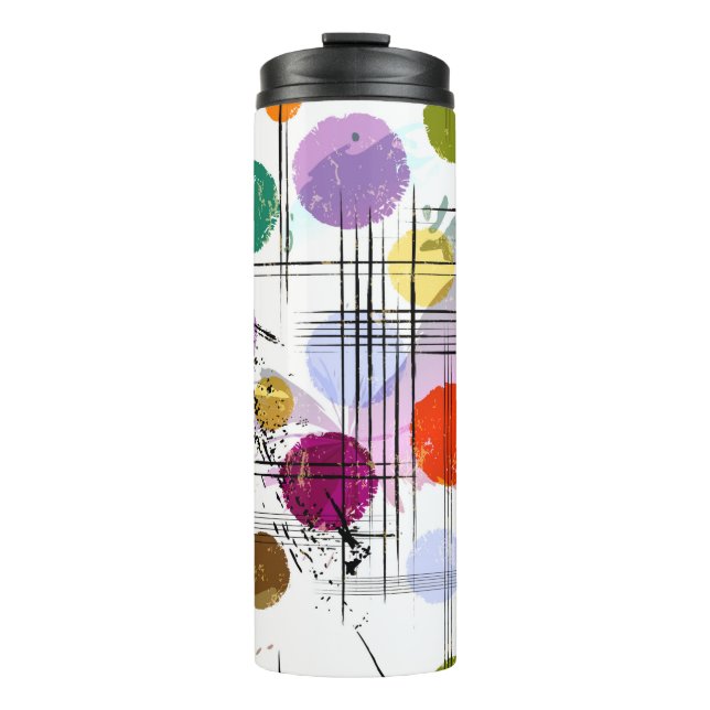 abstract background pattern, with circles, lines,  thermal tumbler (Front)