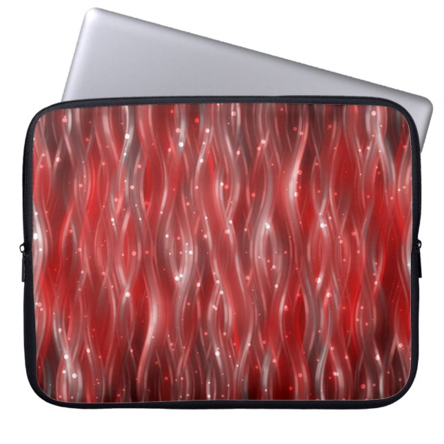 abstract background. red background with waves and laptop sleeve (Front)