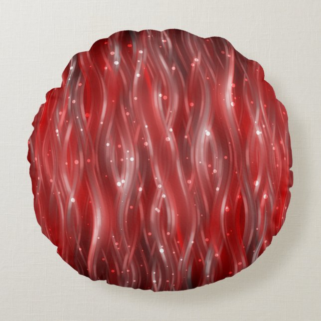 abstract background. red background with waves and round cushion (Front)