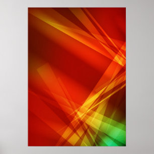 Abstract-Background RED YELLOW GREEN DIGITAL RANDO Poster