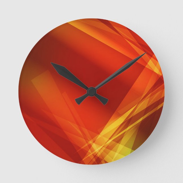 Abstract-Background RED YELLOW GREEN DIGITAL RANDO Round Clock (Front)