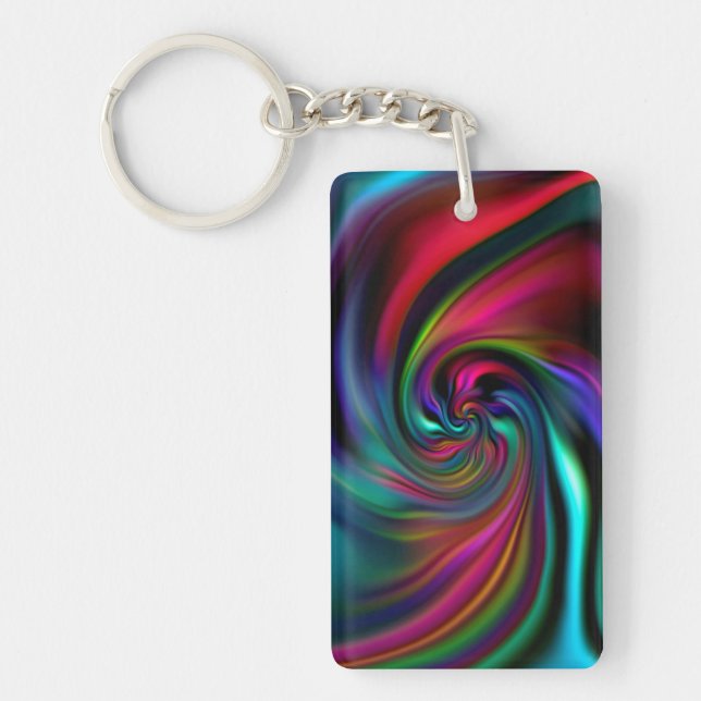 Abstract Background Spirals Soft I Key Ring (Front)